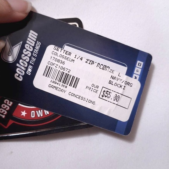 Colosseum Illinois Fighting Illini Fleece Pullover Sweatshirt Men L Navy Orange - Picture 6 of 10